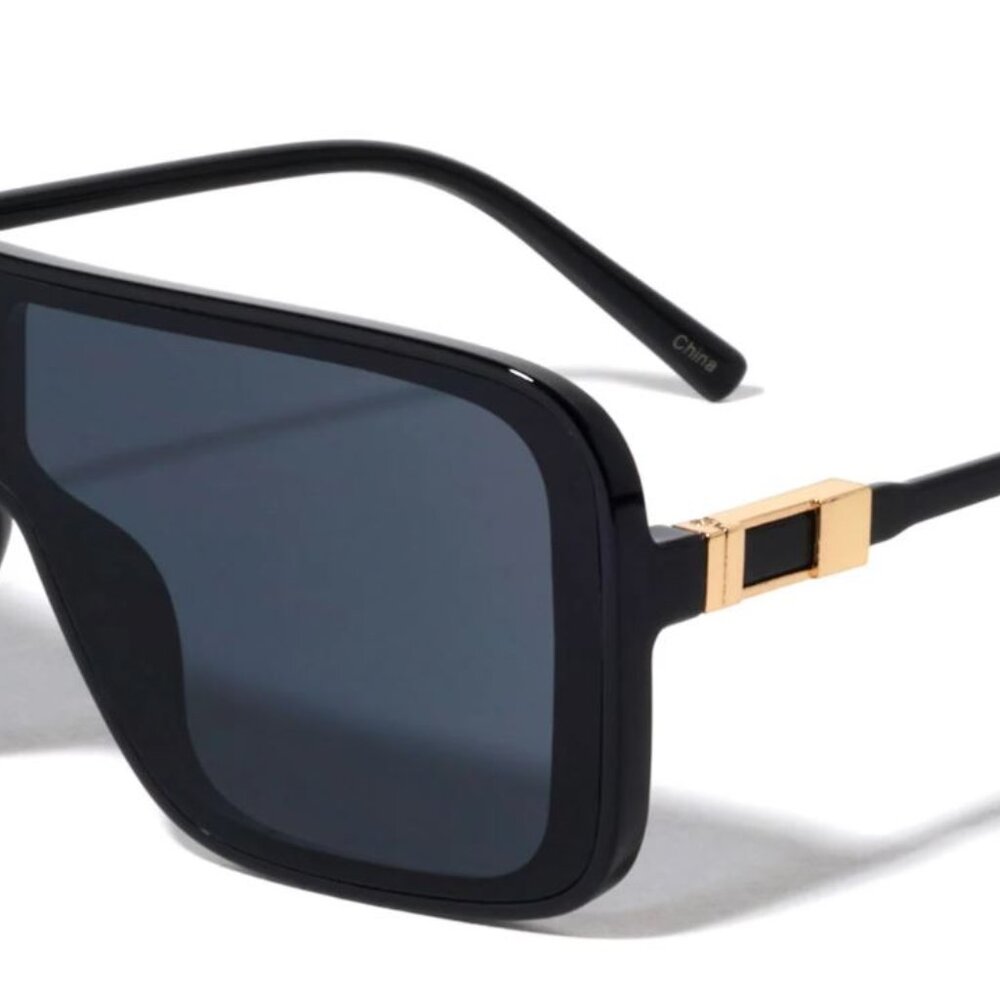 Women Men Sunglasses‎ Fashion Retro Black Frame Square Gold Lentes Gafas Mujeres